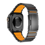 Bracelet de montre Turtle Buckle bicolore en titane et silicone, pour Apple Watch 46 mm / 49 mm / 45 mm / 44 mm
