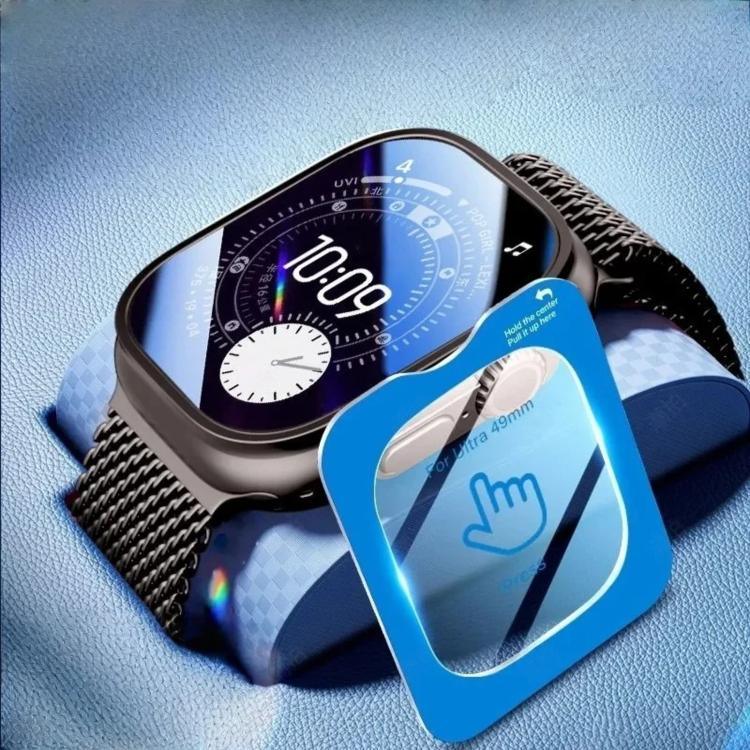 Film de protection d'écran en verre trempé anti-traces de doigts HD, facile à installer et à positionner, pour Apple Watch Ultra 3/2/1 49 mm