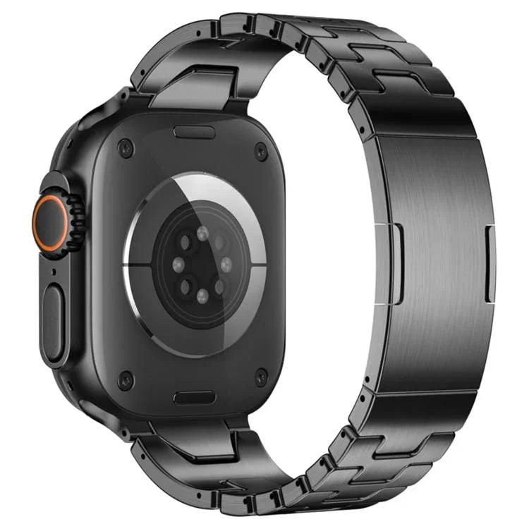Bracelet de montre en acier inoxydable avec boucle papillon à dégagement rapide de type H, compatible avec les Apple Watch 44 mm / 45 mm / 46 mm / 49 mm et 42 mm / 41 mm / 40 mm / 38 mm.
