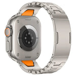 Bracelet de montre en acier inoxydable avec boucle papillon à dégagement rapide de type H, compatible avec les Apple Watch 44 mm / 45 mm / 46 mm / 49 mm et 42 mm / 41 mm / 40 mm / 38 mm.