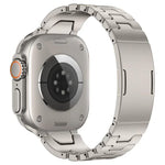 Bracelet de montre en acier inoxydable avec boucle papillon à dégagement rapide de type H, compatible avec les Apple Watch 44 mm / 45 mm / 46 mm / 49 mm et 42 mm / 41 mm / 40 mm / 38 mm.