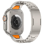 Bracelet de montre en acier inoxydable avec boucle papillon à dégagement rapide de type H, compatible avec les Apple Watch 44 mm / 45 mm / 46 mm / 49 mm et 42 mm / 41 mm / 40 mm / 38 mm.