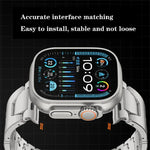 Bracelet de montre en acier inoxydable avec boucle papillon à dégagement rapide de type H, compatible avec les Apple Watch 44 mm / 45 mm / 46 mm / 49 mm et 42 mm / 41 mm / 40 mm / 38 mm.