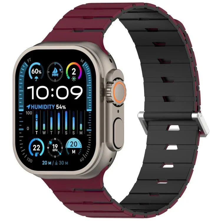 Melodica-Style Magnetic Dual-Color Silicone Watch Band, For Apple Watch 46mm / 49mm / 45mm / 44mm, For Apple Watch 42mm / 41mm / 40mm / 38mm