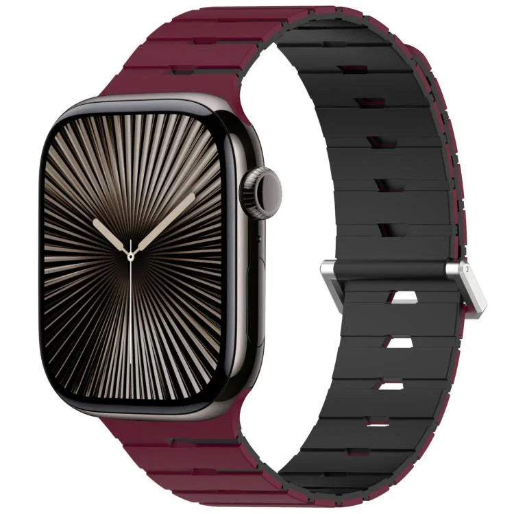 Melodica-Style Magnetic Dual-Color Silicone Watch Band, For Apple Watch 46mm / 49mm / 45mm / 44mm, For Apple Watch 42mm / 41mm / 40mm / 38mm