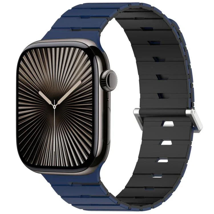 Melodica-Style Magnetic Dual-Color Silicone Watch Band, For Apple Watch 46mm / 49mm / 45mm / 44mm, For Apple Watch 42mm / 41mm / 40mm / 38mm