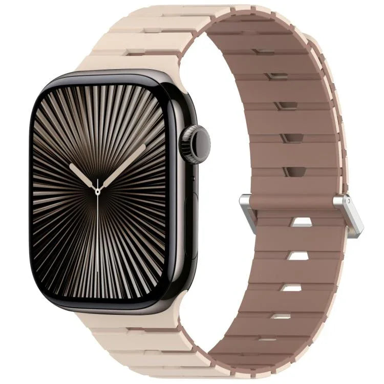 Melodica-Style Magnetic Dual-Color Silicone Watch Band, For Apple Watch 46mm / 49mm / 45mm / 44mm, For Apple Watch 42mm / 41mm / 40mm / 38mm
