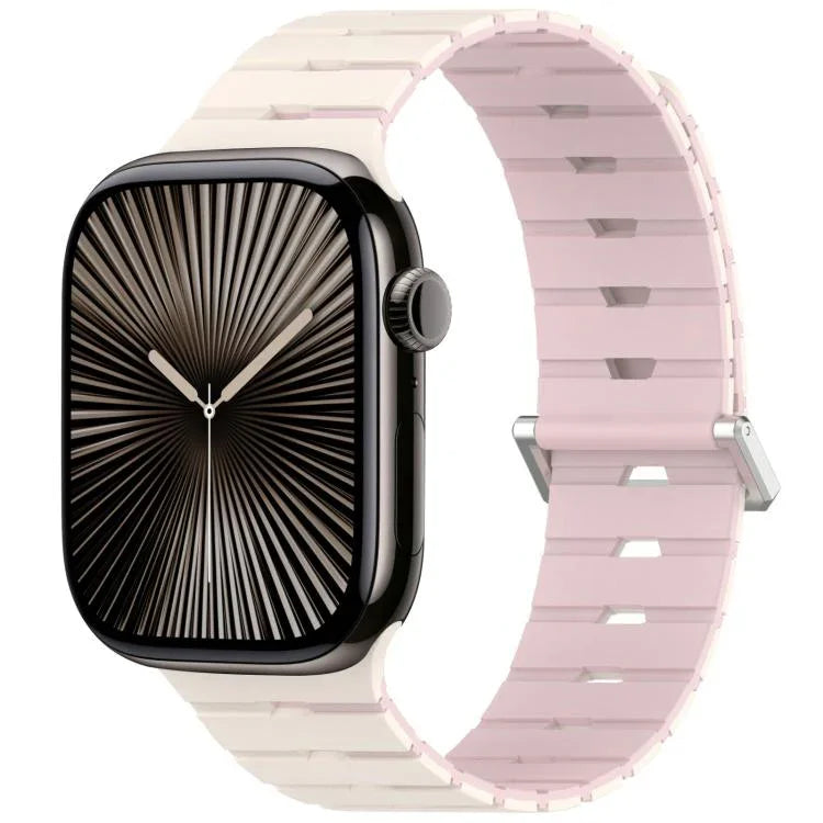 Melodica-Style Magnetic Dual-Color Silicone Watch Band, For Apple Watch 46mm / 49mm / 45mm / 44mm, For Apple Watch 42mm / 41mm / 40mm / 38mm