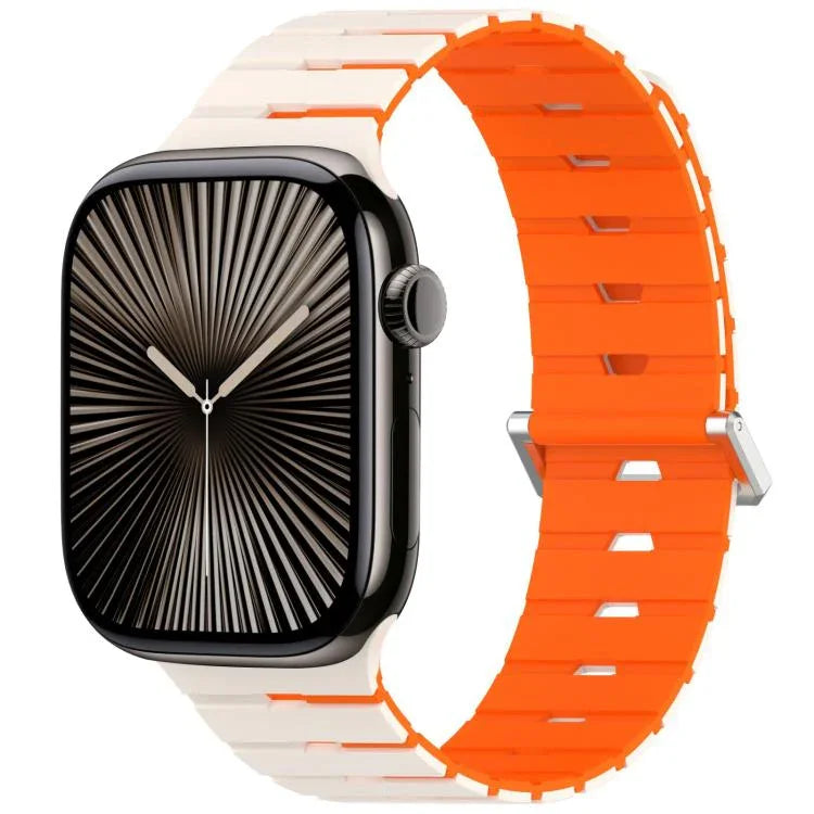 Melodica-Style Magnetic Dual-Color Silicone Watch Band, For Apple Watch 46mm / 49mm / 45mm / 44mm, For Apple Watch 42mm / 41mm / 40mm / 38mm