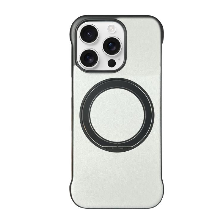 Coque de Téléphone sans Cadre en Cuir-Peau PC avec Support MagSafe, Pour iPhone 17 Pro Max, Pour iPhone 17 Pro, Pour iPhone 17, Pour iPhone Air, Pour iPhone 16 Pro Max, Pour iPhone 16 Pro