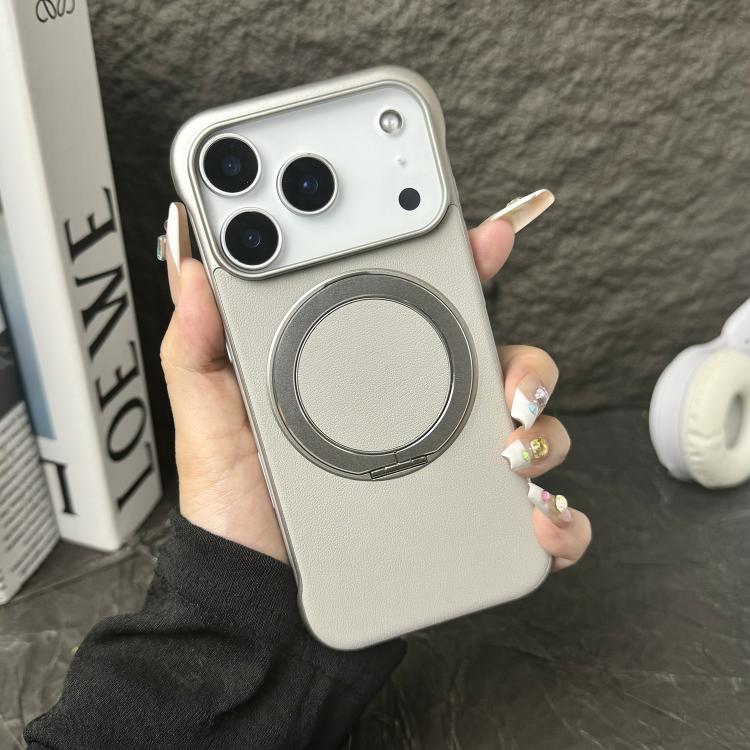 Coque de Téléphone sans Cadre en Cuir-Peau PC avec Support MagSafe, Pour iPhone 17 Pro Max, Pour iPhone 17 Pro, Pour iPhone 17, Pour iPhone Air, Pour iPhone 16 Pro Max, Pour iPhone 16 Pro