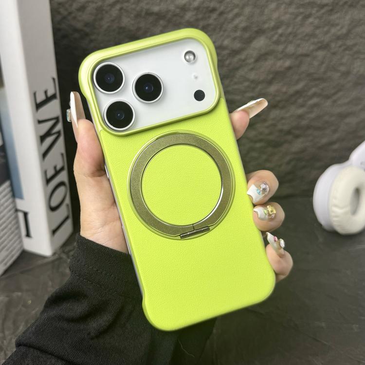 Coque de Téléphone sans Cadre en Cuir-Peau PC avec Support MagSafe, Pour iPhone 17 Pro Max, Pour iPhone 17 Pro, Pour iPhone 17, Pour iPhone Air, Pour iPhone 16 Pro Max, Pour iPhone 16 Pro