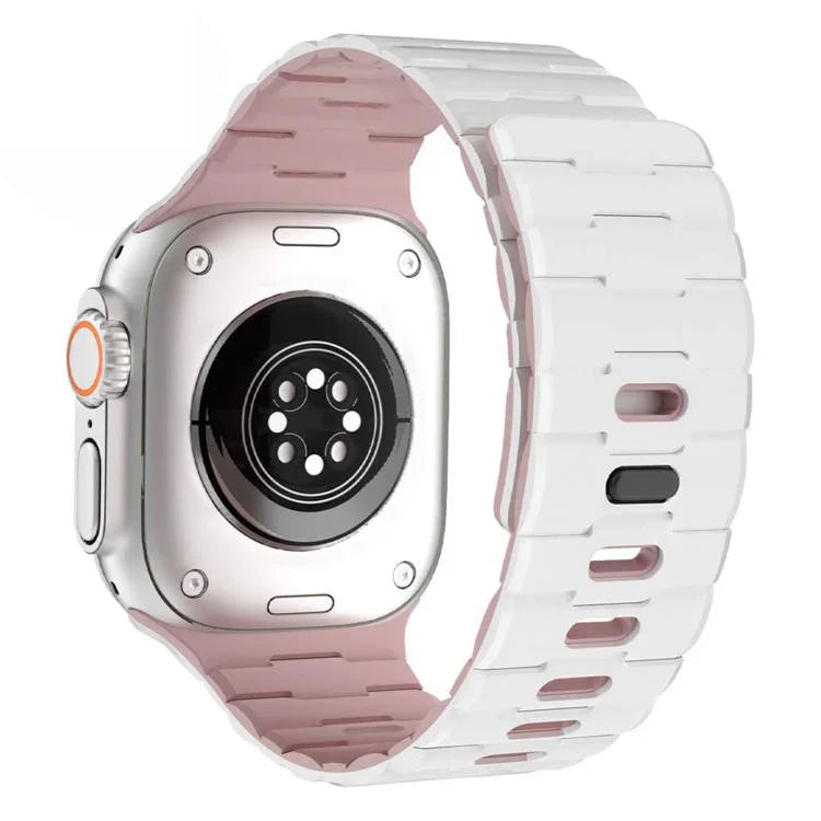 Bracelet de montre magnétique en silicone à une seule goupille, orné d'un motif de cheval, pour Apple Watch 46 mm / 49 mm / 45 mm / 44 mm