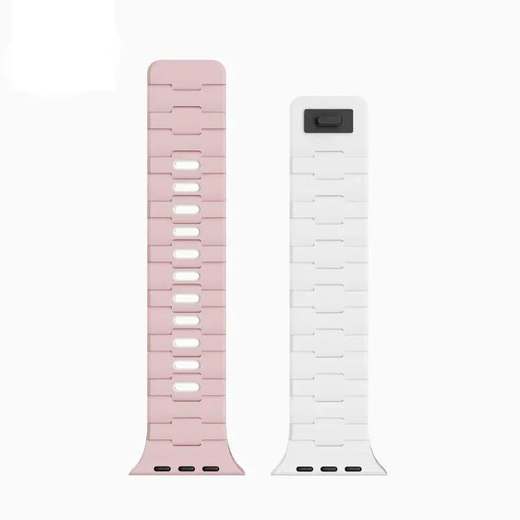 Bracelet de montre magnétique en silicone à une seule goupille, orné d'un motif de cheval, pour Apple Watch 46 mm / 49 mm / 45 mm / 44 mm