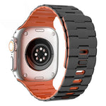 Bracelet de montre magnétique en silicone à une seule goupille, orné d'un motif de cheval, pour Apple Watch 46 mm / 49 mm / 45 mm / 44 mm