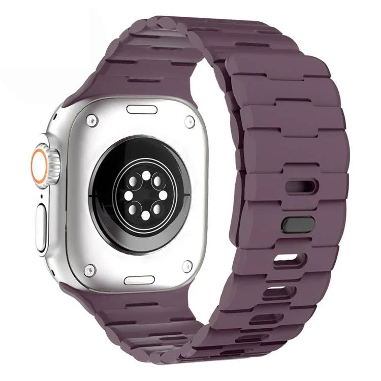 Bracelet de montre magnétique en silicone à une seule goupille, orné d'un motif de cheval, pour Apple Watch 46 mm / 49 mm / 45 mm / 44 mm
