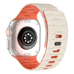 Bracelet de montre magnétique en silicone à une seule goupille, orné d'un motif de cheval, pour Apple Watch 46 mm / 49 mm / 45 mm / 44 mm