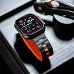 Bracelet de montre magnétique en silicone à une seule goupille, orné d'un motif de cheval, pour Apple Watch 46 mm / 49 mm / 45 mm / 44 mm