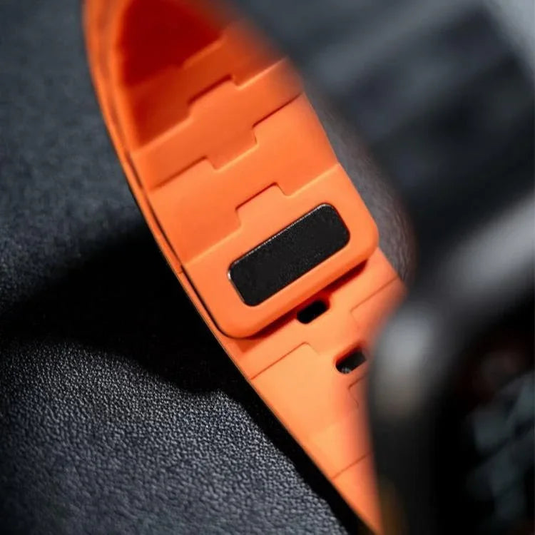 Bracelet de montre magnétique en silicone à une seule goupille, orné d'un motif de cheval, pour Apple Watch 46 mm / 49 mm / 45 mm / 44 mm