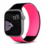 Bracelet de montre magnétique en silicone texturé litchi bicolore, compatible avec Apple Watch 46 mm / 49 mm / 45 mm / 44 mm et Apple Watch 42 mm / 41 mm / 40 mm / 38 mm.