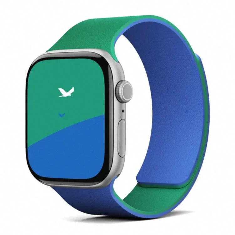 Bracelet de montre magnétique en silicone texturé litchi bicolore, compatible avec Apple Watch 46 mm / 49 mm / 45 mm / 44 mm et Apple Watch 42 mm / 41 mm / 40 mm / 38 mm.