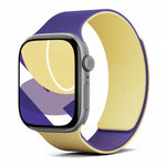Bracelet de montre magnétique en silicone texturé litchi bicolore, compatible avec Apple Watch 46 mm / 49 mm / 45 mm / 44 mm et Apple Watch 42 mm / 41 mm / 40 mm / 38 mm.
