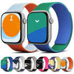 Bracelet de montre magnétique en silicone texturé litchi bicolore, compatible avec Apple Watch 46 mm / 49 mm / 45 mm / 44 mm et Apple Watch 42 mm / 41 mm / 40 mm / 38 mm.