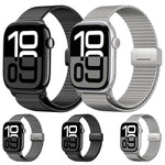 Bracelet de montre en titane massif avec boucle magnétique milanaise, compatible avec Apple Watch 46 mm / 49 mm / 45 mm / 44 mm