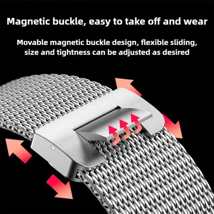 Bracelet de montre en titane massif avec boucle magnétique milanaise, compatible avec Apple Watch 46 mm / 49 mm / 45 mm / 44 mm