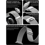 Bracelet de montre en titane massif avec boucle magnétique milanaise, compatible avec Apple Watch 46 mm / 49 mm / 45 mm / 44 mm