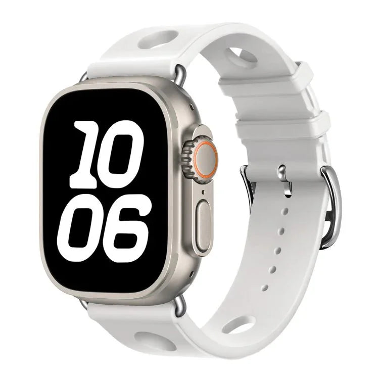 Bracelet de montre en silicone à boucle échelle, compatible avec Apple Watch 46 mm / 49 mm / 45 mm / 44 mm et Apple Watch 42 mm / 41 mm / 40 mm / 38 mm.