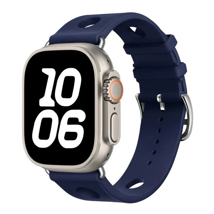 Bracelet de montre en silicone à boucle échelle, compatible avec Apple Watch 46 mm / 49 mm / 45 mm / 44 mm et Apple Watch 42 mm / 41 mm / 40 mm / 38 mm.