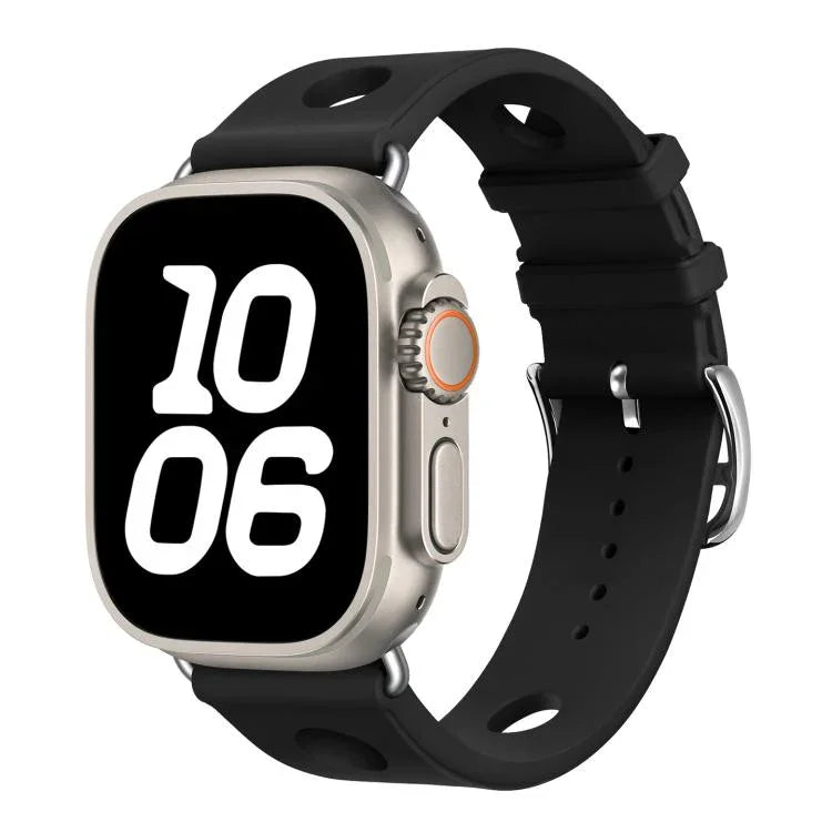 Bracelet de montre en silicone à boucle échelle, compatible avec Apple Watch 46 mm / 49 mm / 45 mm / 44 mm et Apple Watch 42 mm / 41 mm / 40 mm / 38 mm.