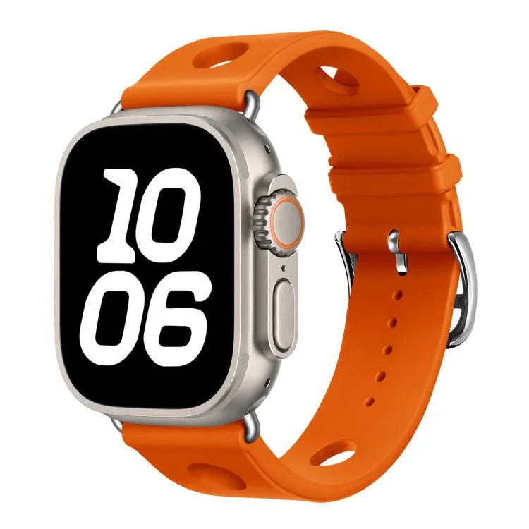Bracelet de montre en silicone à boucle échelle, compatible avec Apple Watch 46 mm / 49 mm / 45 mm / 44 mm et Apple Watch 42 mm / 41 mm / 40 mm / 38 mm.