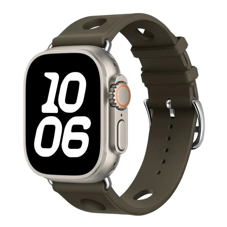 Bracelet de montre en silicone à boucle échelle, compatible avec Apple Watch 46 mm / 49 mm / 45 mm / 44 mm et Apple Watch 42 mm / 41 mm / 40 mm / 38 mm.