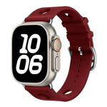 Bracelet de montre en silicone à boucle échelle, compatible avec Apple Watch 46 mm / 49 mm / 45 mm / 44 mm et Apple Watch 42 mm / 41 mm / 40 mm / 38 mm.