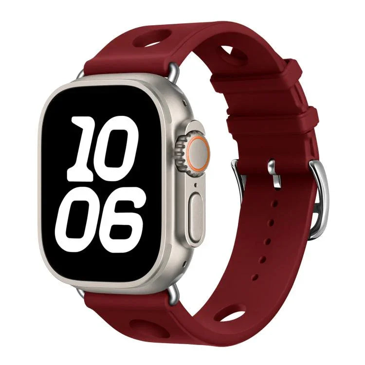 Bracelet de montre en silicone à boucle échelle, compatible avec Apple Watch 46 mm / 49 mm / 45 mm / 44 mm et Apple Watch 42 mm / 41 mm / 40 mm / 38 mm.