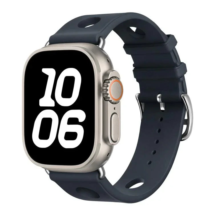 Bracelet de montre en silicone à boucle échelle, compatible avec Apple Watch 46 mm / 49 mm / 45 mm / 44 mm et Apple Watch 42 mm / 41 mm / 40 mm / 38 mm.