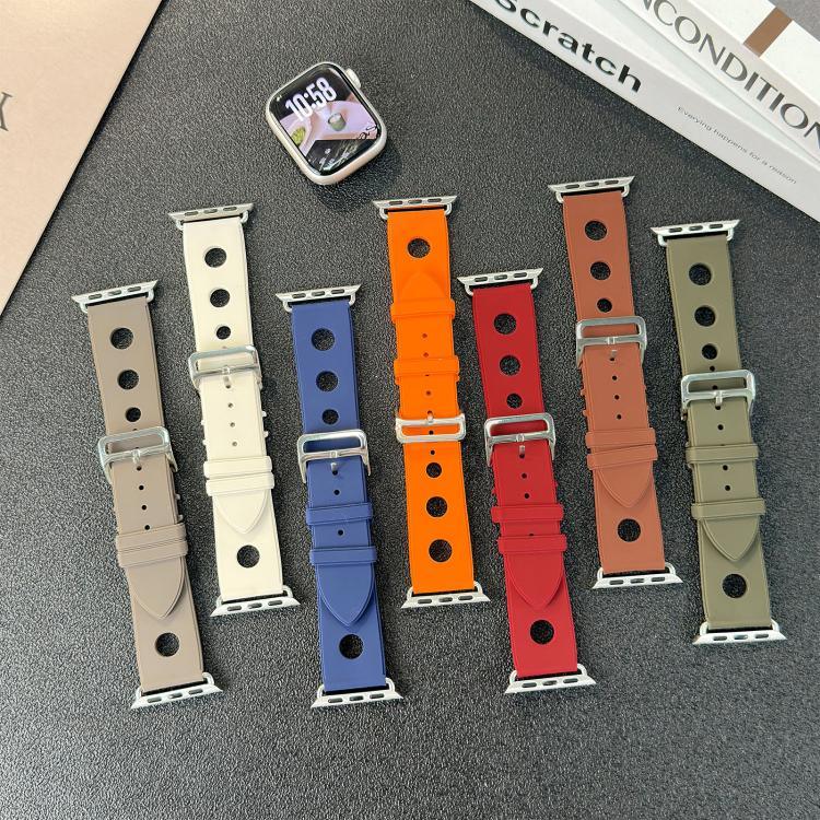 Bracelet de montre en silicone à boucle échelle, compatible avec Apple Watch 46 mm / 49 mm / 45 mm / 44 mm et Apple Watch 42 mm / 41 mm / 40 mm / 38 mm.
