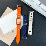 Bracelet de montre en silicone à boucle échelle, compatible avec Apple Watch 46 mm / 49 mm / 45 mm / 44 mm et Apple Watch 42 mm / 41 mm / 40 mm / 38 mm.
