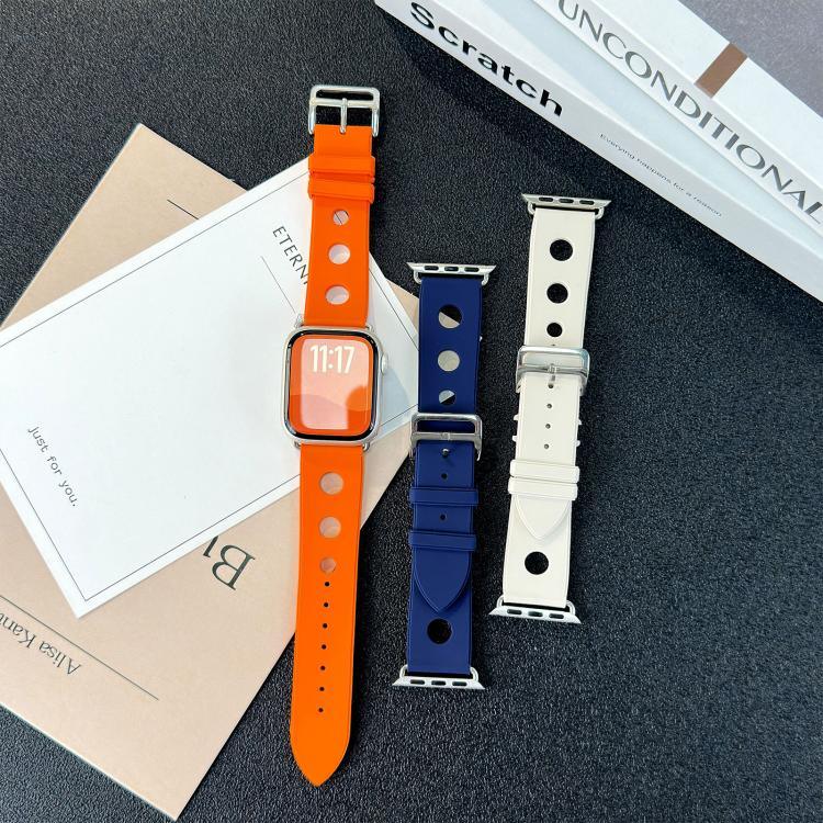 Bracelet de montre en silicone à boucle échelle, compatible avec Apple Watch 46 mm / 49 mm / 45 mm / 44 mm et Apple Watch 42 mm / 41 mm / 40 mm / 38 mm.