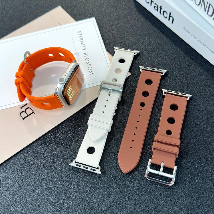 Bracelet de montre en silicone à boucle échelle, compatible avec Apple Watch 46 mm / 49 mm / 45 mm / 44 mm et Apple Watch 42 mm / 41 mm / 40 mm / 38 mm.