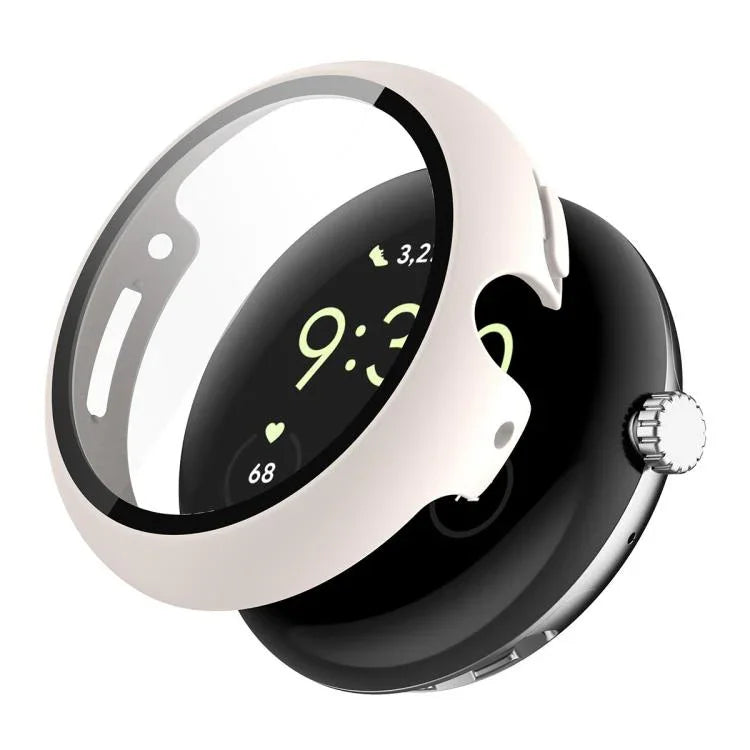 ENKAY Hat-Prince Film de protection en verre trempé à couverture intégrale avec coque de protection en PC intégrée, pour Google Pixel Watch 4 45mm, Pour Google Pixel Watch 4 41mm