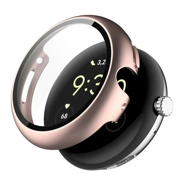 ENKAY Hat-Prince Film de protection en verre trempé à couverture intégrale avec coque de protection en PC intégrée, pour Google Pixel Watch 4 45mm, Pour Google Pixel Watch 4 41mm
