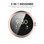 ENKAY Hat-Prince Film de protection en verre trempé à couverture intégrale avec coque de protection en PC intégrée, pour Google Pixel Watch 4 45mm, Pour Google Pixel Watch 4 41mm