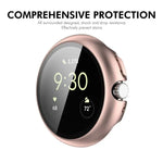 ENKAY Hat-Prince Film de protection en verre trempé à couverture intégrale avec coque de protection en PC intégrée, pour Google Pixel Watch 4 45mm, Pour Google Pixel Watch 4 41mm