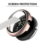 ENKAY Hat-Prince Film de protection en verre trempé à couverture intégrale avec coque de protection en PC intégrée, pour Google Pixel Watch 4 45mm, Pour Google Pixel Watch 4 41mm