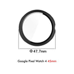 ENKAY Hat-Prince Film de protection en verre trempé à couverture intégrale avec coque de protection en PC intégrée, pour Google Pixel Watch 4 45mm, Pour Google Pixel Watch 4 41mm
