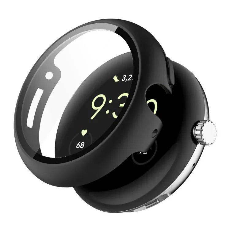 ENKAY Hat-Prince Film de protection en verre trempé à couverture intégrale avec coque de protection en PC intégrée, pour Google Pixel Watch 4 45mm, Pour Google Pixel Watch 4 41mm