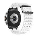 Bracelet de montre en silicone noir avec boucle en anneau et trous respirants Ocean, pour Samsung Galaxy Watch8 / Watch8 Classic